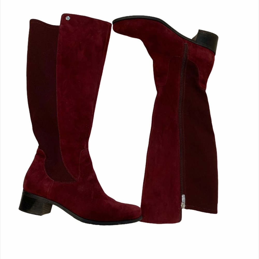 Burgundy Suede Marc Fisher Riding Boot Size 8W